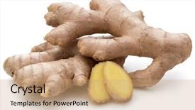  Presentation with root - PPT theme having fresh ginger root or rhizome background and a  colored foreground