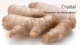  Presentation with root - Colorful PPT theme enhanced with fresh ginger root or rhizome backdrop and a  colored foreground