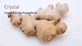  Presentation with medical concept - Presentation theme consisting of fresh-ginger-root-with-sliced background and a sky blue colored foreground