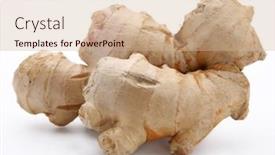  Presentation with medical concept - Presentation theme enhanced with fresh-ginger-root-with-sliced background and a coral colored foreground