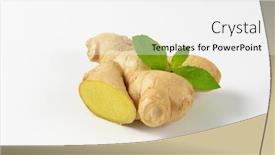  Presentation with ginger - Cool new presentation design with fresh ginger with mint on off-white background with shadows backdrop and a white colored foreground