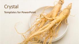  Presentation with ginseng - Presentation design with fresh ginseng background and a  colored foreground