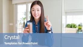  Presentation with milkshake - Slide deck consisting of fresh glass of chocolate milkshake background and a teal colored foreground