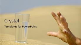  Presentation with saving water - Cool new slides with fresh glass of cold water backdrop and a coral colored foreground