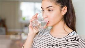  Presentation with drinking glass - PPT theme having fresh glass of water background and a lemonade colored foreground