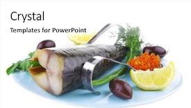  Presentation with gold red - Cool new slides with fresh gold smoked fish and red caviar backdrop and a white colored foreground