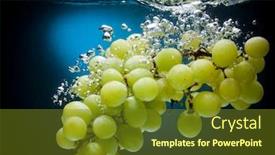  Presentation with air bubbles - Audience pleasing presentation theme consisting of fresh grape in water backdrop and a tawny brown colored foreground
