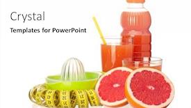  Presentation with tape measure - Colorful slides enhanced with fresh-grapefruit-juice-with-measure backdrop and a white colored foreground