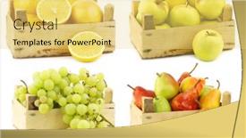  Presentation with golden - Slide set consisting of fresh-grapefruits-golden-delicious-apples background and a yellow colored foreground