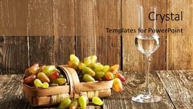  Presentation with table grape - Amazing slide deck having fresh grapes and glass backdrop and a coral colored foreground