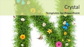  Presentation with butterflies - Slide set enhanced with n with blooms and butterflies background and a soft green colored foreground