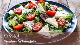  Presentation with feta cheese - Slide set consisting of fresh-greek-salad-feta-cheese background and a tawny brown colored foreground