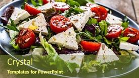  Presentation with feta cheese - Slides having fresh-greek-salad-feta-cheese background and a tawny brown colored foreground