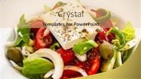  Presentation with feta cheese - Presentation theme enhanced with fresh-greek-salad-feta-cheese background and a coral colored foreground