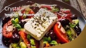  Presentation with feta cheese - Slides featuring fresh-greek-salad-feta-cheese background and a tawny brown colored foreground