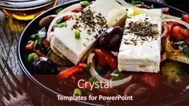  Presentation with feta cheese - Cool new PPT theme with fresh-greek-salad-feta-cheese backdrop and a wine colored foreground
