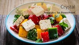  Presentation with greek feta cheese famous dairy - Slide set featuring fresh-greek-salad-feta-cheese background and a coral colored foreground