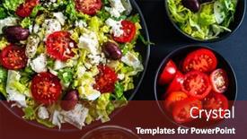  Presentation with feta cheese - PPT theme enhanced with fresh-greek-salad-feta-cheese background and a tawny brown colored foreground