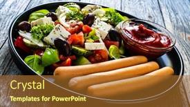  Presentation with red onion - Audience pleasing PPT theme consisting of fresh-greek-salad-with-boiled backdrop and a red colored foreground