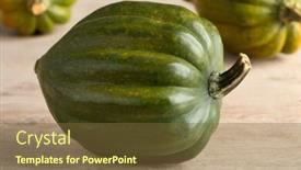  Presentation with green - Beautiful PPT theme featuring fresh-green-acorn-squash-close backdrop and a tawny brown colored foreground