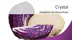  Presentation with green red bank - Audience pleasing PPT theme consisting of fresh green and red cabbage backdrop and a  colored foreground