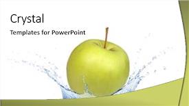  Presentation with green blue waves - Slide deck featuring fresh green apple dropped background and a white colored foreground