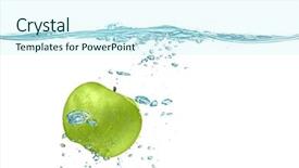  Presentation with fresh water - Slide deck with fresh green apple falling background and a cool aqua colored foreground