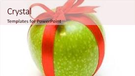  Presentation with green apple - PPT theme with fresh green apple packaging background and a lemonade colored foreground