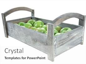 Fresh Green Apples In Vintage PPT template 80 | CrystalGraphics