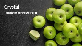  Presentation with dark green deep rich emerald - Cool new presentation theme with fresh green apples on dark backdrop and a dark gray colored foreground