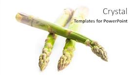  Presentation with asparagus - Beautiful presentation theme featuring fresh-green-asparagus-isolated backdrop and a white colored foreground