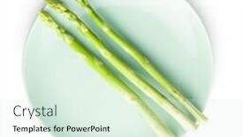  Presentation with asparagus - Beautiful slide set featuring fresh-green-asparagus-isolated backdrop and a sky blue colored foreground