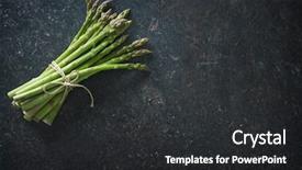  Presentation with dark green - Presentation design consisting of fresh green asparagus on dark background and a dark gray colored foreground