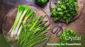  Presentation with asparagus - Slide deck with fresh-green-asparagus-with-green background and a tawny brown colored foreground