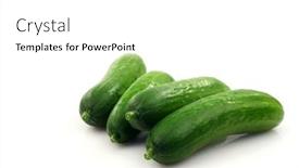  Presentation with cucumbers - Audience pleasing PPT theme consisting of fresh green baby cucumbers you can eat as a snack on a white background backdrop and a white colored foreground