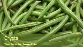  Presentation with fresh water - Theme featuring fresh green beans background moist with water background and a tawny brown colored foreground