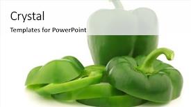  Presentation with capsicum - Colorful presentation theme enhanced with fresh green bell pepper capsicum backdrop and a white colored foreground