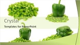  Presentation with capsicum - Amazing PPT theme having fresh-green-bell-pepper-capsicum backdrop and a soft green colored foreground