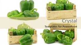  Presentation with capsicum - Slide deck featuring fresh-green-bell-peppers-capsicum background and a blonde colored foreground