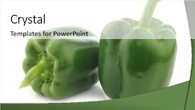 Presentation with capsicum - Presentation design having fresh green bell peppers capsicum background and a white colored foreground