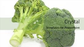 Presentation with fresh green broccoli - Audience pleasing PPT layouts consisting of fresh green broccoli isolated on white background backdrop and a seafoam green colored foreground