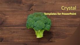  Presentation with fresh green broccoli - Slides having fresh-green-broccoli-over-brown background and a tawny brown colored foreground