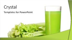  Presentation with process division of cell isolated - Beautiful theme featuring fresh green celery and juice backdrop and a white colored foreground