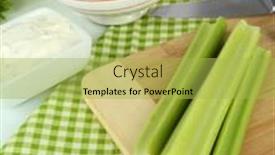  Presentation with celery - Presentation theme featuring fresh-green-celery-with-vegetables background and a yellow colored foreground