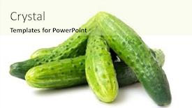  Presentation with white green - Presentation theme having fresh-green-cucumbers-isolated background and a blonde colored foreground