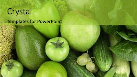  Presentation with green fresh food - Colorful presentation enhanced with fresh green food closeup backdrop and a yellow colored foreground