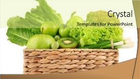  Presentation with green fresh food - Amazing theme having fresh green food in wicker basket isolated on white backdrop and a blonde colored foreground