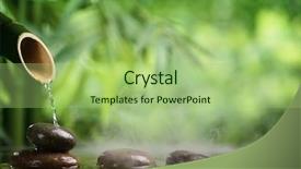  Presentation with zen stone - Colorful PPT layouts enhanced with fresh green grass - spa still life with bamboo backdrop and a mint green colored foreground
