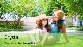  Presentation with beautiful green - Cool new presentation with fresh green grass on backyard backdrop and a yellow colored foreground