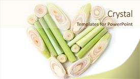  Presentation with shape heart - Slide deck enhanced with fresh green lemongrass slices form background and a cream colored foreground
